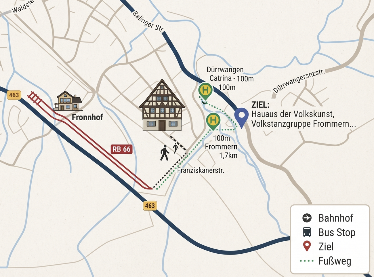 Anfahrtsplan zum Haus der Volkskunst